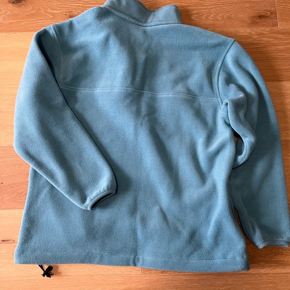VTG ll bean women’s med pullover quarter snap fleece light blue green vintage - Picture 10 of 10